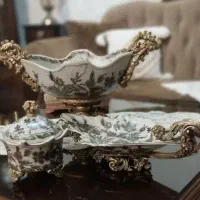 ۳ تیکه دکوری و پذیرایی چینی زیر خاکی با پایه رزین