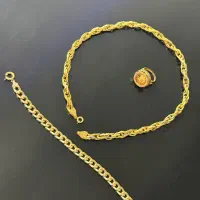 دستبند گردنبند و انگشتر ۱۸ عیار