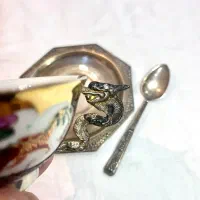 فنجان نعلبکی قاشق نقره|کلکسیون اشیاء عتیقه|قائمشهر, |دیوار