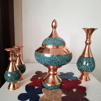 ست ظروف مسی فیروزه کوبی|صنایع دستی و سایر لوازم تزئینی|تهران, افسریه|دیوار