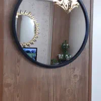 آینه با قاب رنگ مشکی ذغالی قطر ۴۸