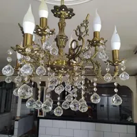 لوستر ۸شاخه برنز سالم
