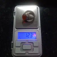 انگشتر نقره با نگین عقیق یمانی اصل