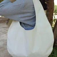 توتبگ کیف پارچه ای پینترستی گرد کتان و جین دراهواز|کیف، کفش، کمربند|اهواز, کوی آغاجاری|دیوار