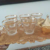 12عدد استکان چای لبه طلایی اصل فرانسه