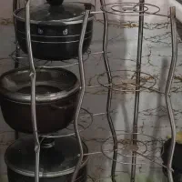 پایه فلزی محکم قابلمه ۶ طبقه و ۵|آب‌چکان و نظم‌دهنده ظروف|مشهد, طبرسی شمالی|دیوار