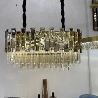 لوستر کریستال رایان شامپاینی مدرن 80×30|لوستر و چراغ آویز|تهران, نیروی هوایی (پیروزی)|دیوار