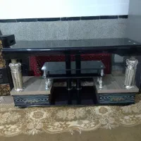 میز تلویزیون شیشه ای همه چیزش سالم