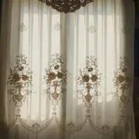 پرده با کتیبه گل برجسته