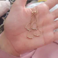 دو گوشواره و پلاک قلب طلای ناب و زیبا