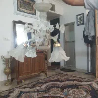 لوستر شیشه ای مات ۴ شاخه وسرامیک بر