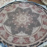 ۳عدد فرش دستباف دایره ای مدل ماهی ۲در۲ طرح کتیبه