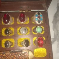 جعبه انگشتر تعداد ۱۷ عدد ۳عدد چاقو ۲عدد چرکه سندلو|جواهرات|میانه, |دیوار