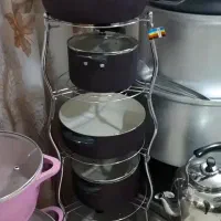 پایه قابلمه چوبی و استیل|آب‌چکان و نظم‌دهنده ظروف|مشهد, خواجه ربیع|دیوار