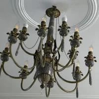 لوستر برنز و‌سنگی آنتیک|لوستر و چراغ آویز|ری, هاشم‌آباد|دیوار