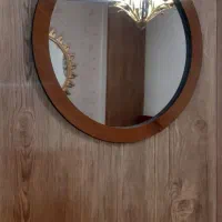 قاب آینه دور با قاب دور ۳ سانتی رنگ فندقی قطر ۴۰