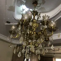 دو عددلوستر برنز اصل پنج شاخه دوتایی|لوستر و چراغ آویز|تهران, صاحب الزمان|دیوار