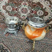 سماور دوکاره برنجی ۶لیتری گازی|سماور، چایساز، قهوهساز|مشهد, جنت|دیوار