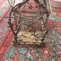 قفس چوبی دکوری قابل استفاده با چوب طبیعی باشهربازی