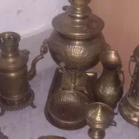 سماور زغالی همراه با کتری و قوری