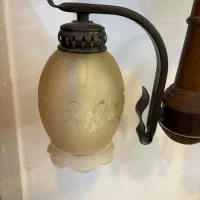 لوستر چوبی دوشاخه زیبا و شیک|لوستر و چراغ آویز|قم, میرزائیه|دیوار