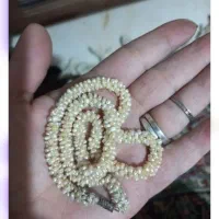 گردنبندمرواریداصل دریایی  وانگشترفیروزه