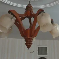 لوستر پنج شاخه چوبی