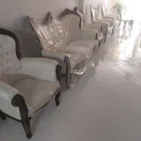 سرویس مبلمان ۹نفره استیل+ میز ناهار خوری/بسیارتمیز|مبلمان خانگی و میز عسلی|مشهد, جاهد شهر|دیوار
