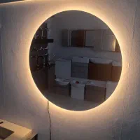 اینه ساده، گرد، دفرمه، چراغ دار، بک لایت LED