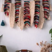 دیوارکوب برگ مکرومه