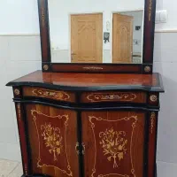 آینه کنسول دو درب تمام چوب
