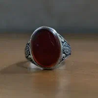 انگشتر مردانه نقره عقیق با دعای هک شده|جواهرات|خرم‌آباد, |دیوار