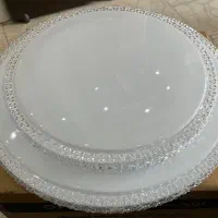 چراغ سقفی کریستالی 2 طبقه 72 وات سه حالته