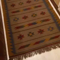 گلیم پشم دستبافت خودرنگ ۱ در ۱/۵ نونو باجعبه