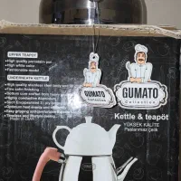 قوری چینی با کتری استیل کاملا نو|قوری، کتری، قهوه‌ساز دستی|خرم‌آباد, |دیوار