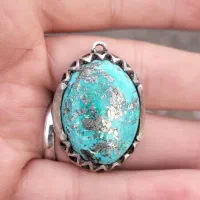 گردن آویز فیروزه نقره