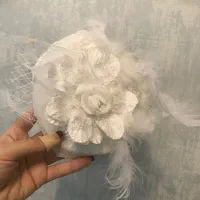 کلاه عروس سفید توری در حد فوق نو