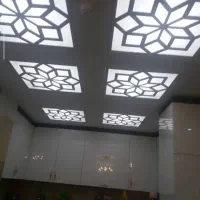 تایل معرق سی ان سی ورق فومیزه cnc سقف طرح دار|فروشگاه و مغازه|تهران, بلورسازی|دیوار