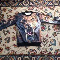 تک پوش پسرانه طرح سر ببر پشت و رو سایز XL...