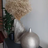 گلدان پلیستر نقره ای