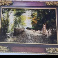 تابلو فرش نفیس دستباف طرح کوچه باغ