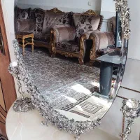آیینه و شمعدان گل نقره برنز