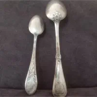 قاشق قدیمی با روکش نقره
