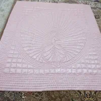لحاف دو نفره  طرح طاووس مرواریددوزی پشم خارجی