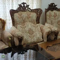 مبلمان چوبی سلطنتی کم کارکرد وعالی نه نفره وده ن|مبلمان خانگی و میز عسلی|سرعین, |دیوار