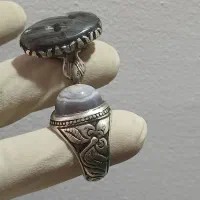 انگشتر عقیق چندپوست بینظیر و عقیق سلیمانی کهکشانی