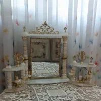 آینه به همراه دو شمعدان تمام سنگ