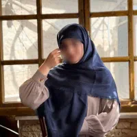 روسری نخی ژاکارد سورمه ای ( دل آرا)