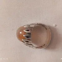 انگشتر عقیق قدیمی بارکاب دست ساز