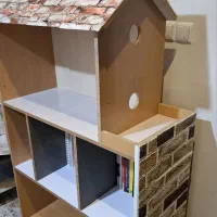 کتابخانه کلبه ای یا خانه عروسک باربی|کتابخانه، شلف، قفسه‌های دیواری|مشهد, نیروی هوایی|دیوار